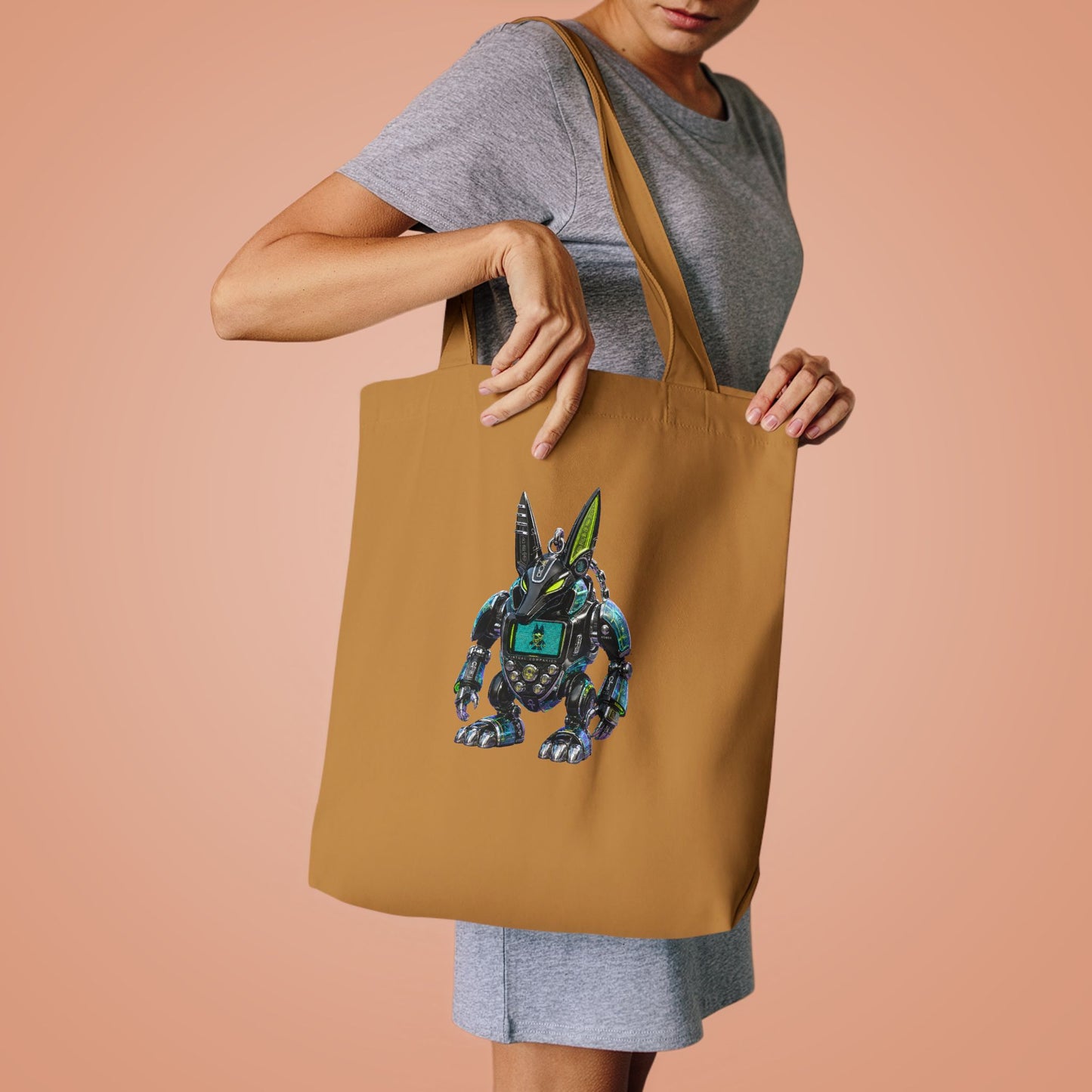 Robotic Bunny Y2K Cotton Tote Bag (IMG-010)