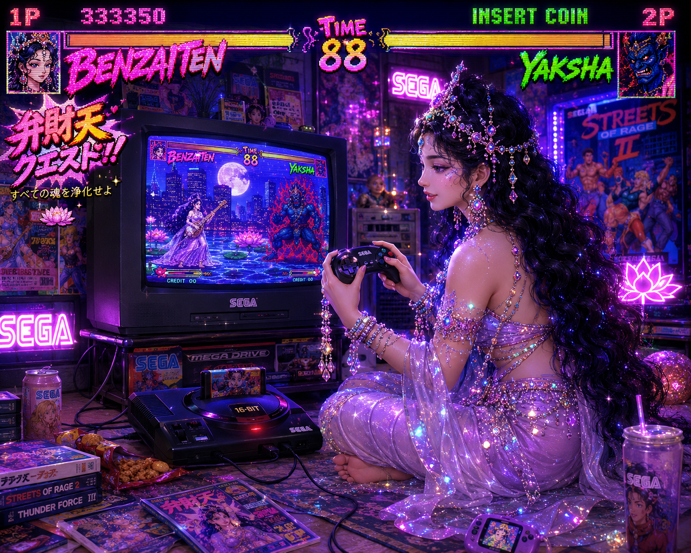 Benzaiten Arcade Battle Goddess Unisex Heavy Cotton Tee (BEN-005)